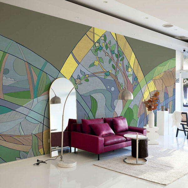 Bunte Kunst von Bäumen und Pflanzen Bunte Kunst von Bäumen und Pflanzen