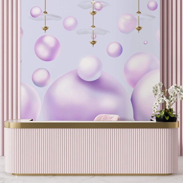 Gruppe von lila Blasen