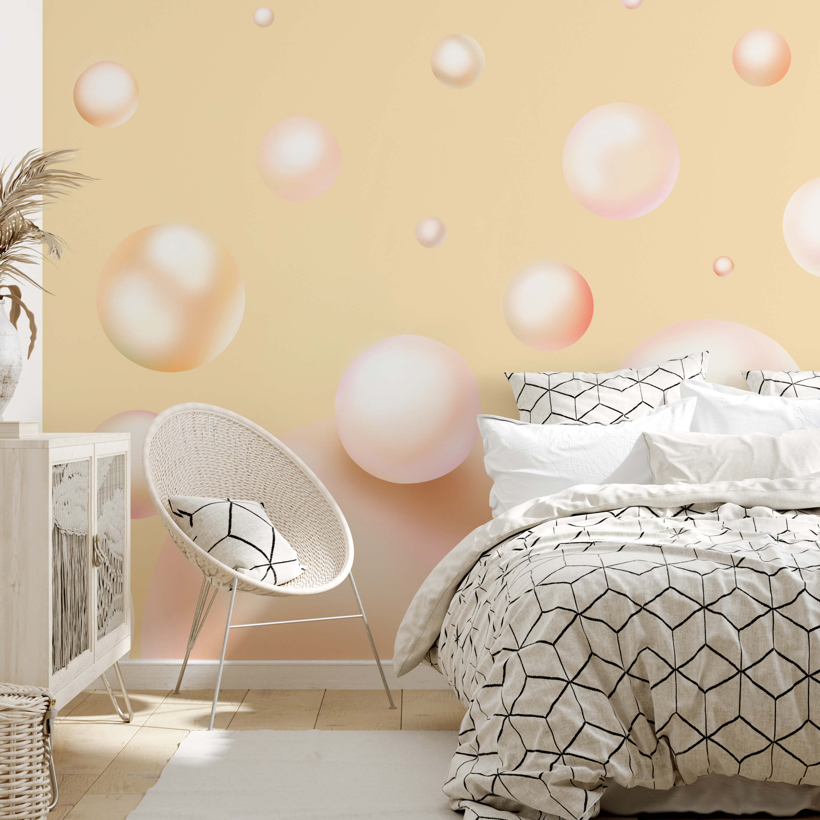 Schwebende Kugeln schaffen eine traumhafte Szene Schwebende Kugeln schaffen eine traumhafte Szene