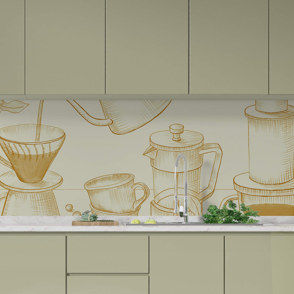 Zeichnung der Kaffeezubereitung