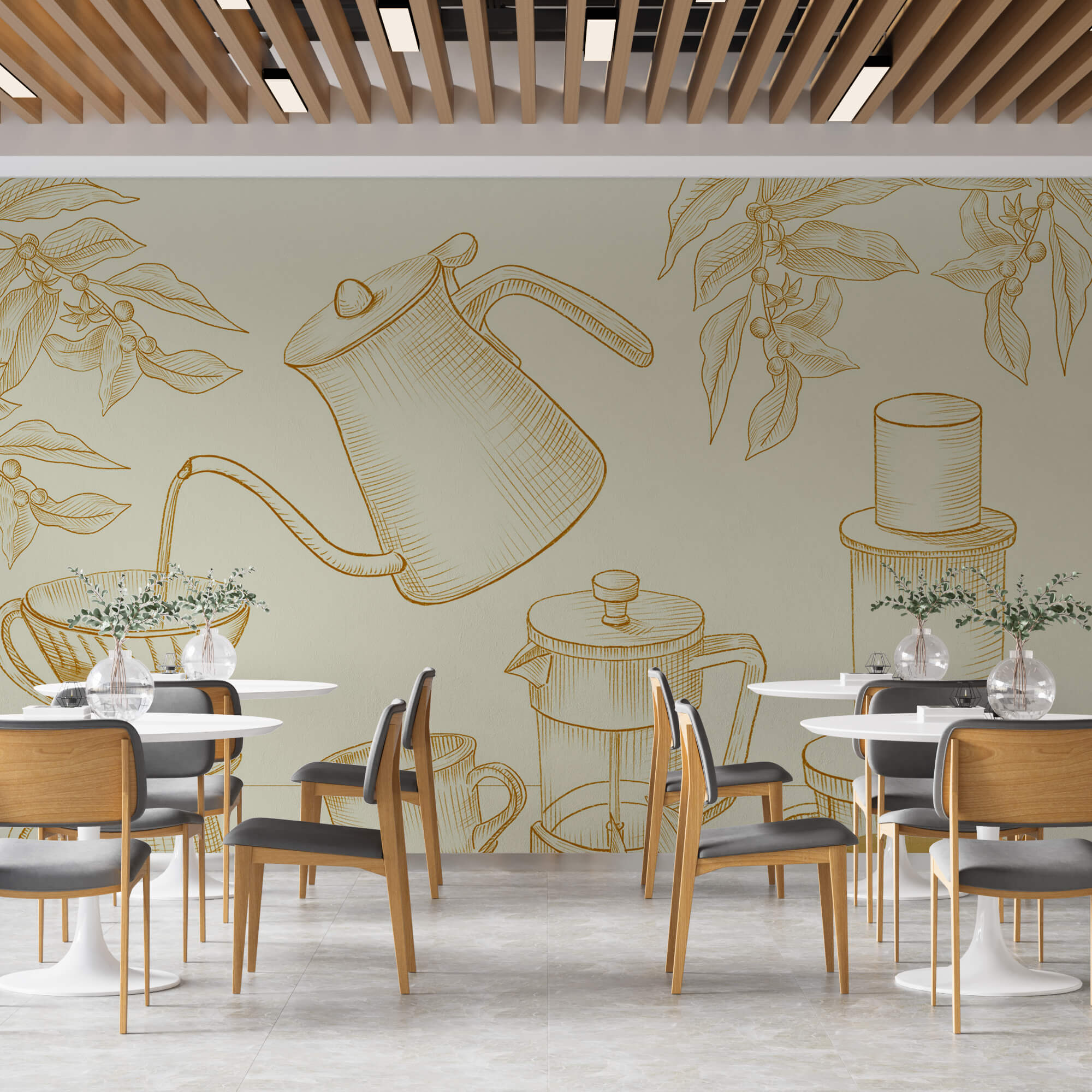 Zeichnung der Kaffeezubereitung