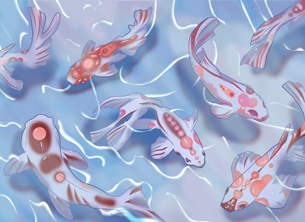 Group of fish in water Group of fish in water
