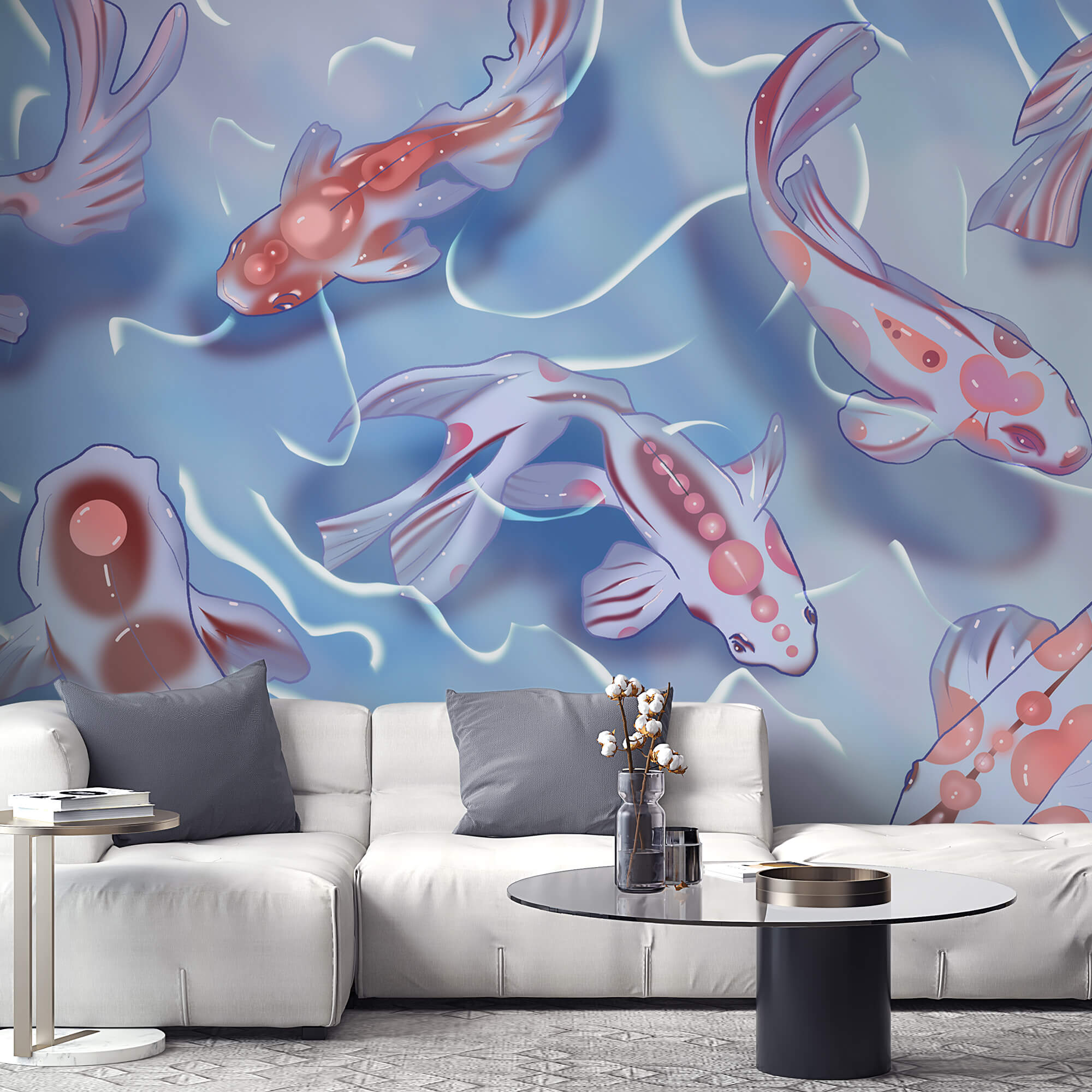 Gruppe von Fischen im Wasser Gruppe von Fischen im Wasser