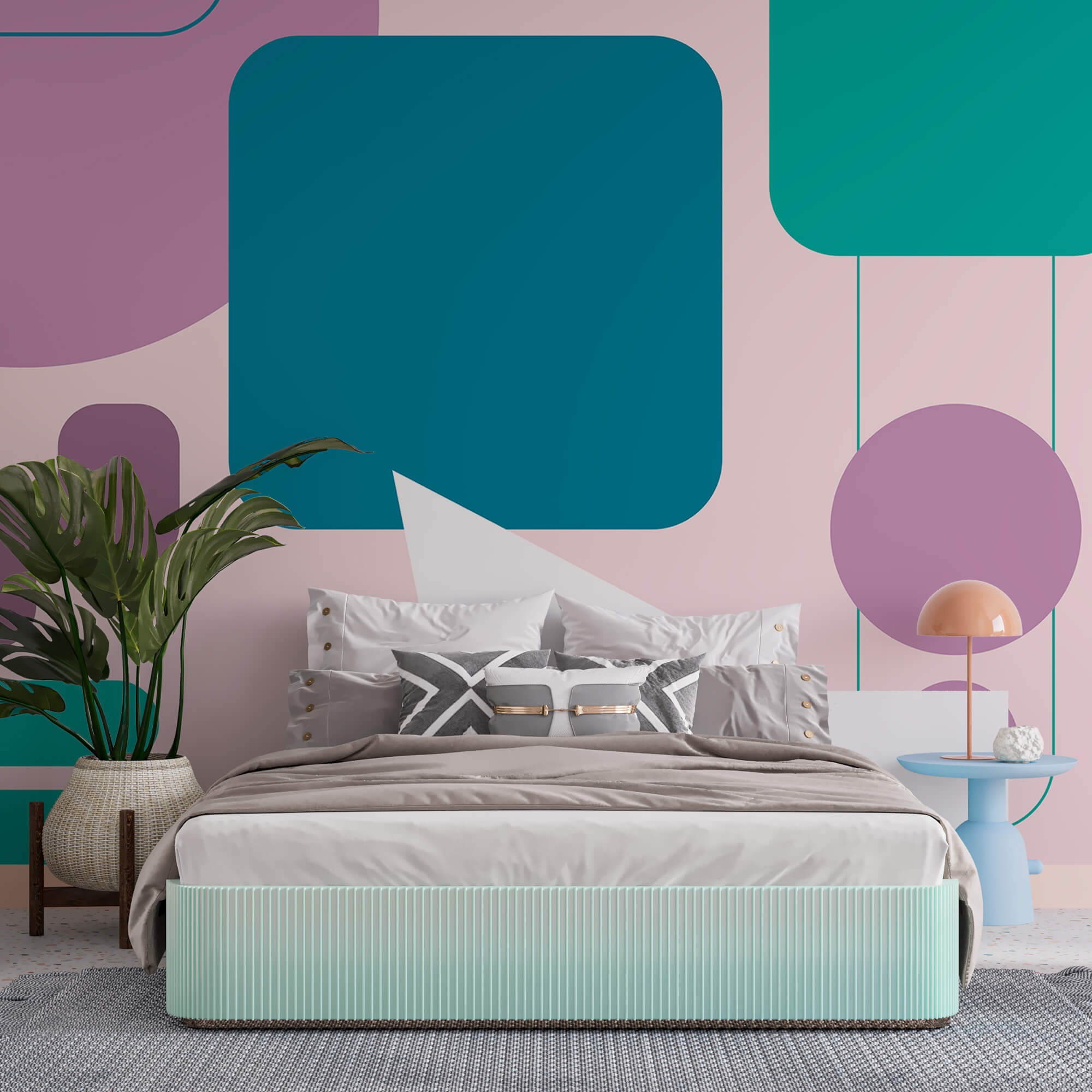 Bunte Quadrate und Kreise Bunte Quadrate und Kreise