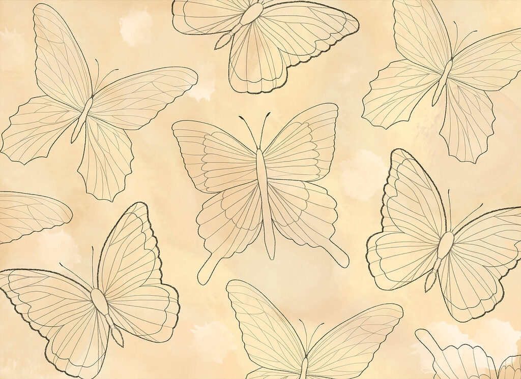 Pattern of butterflies on a beige background Pattern of butterflies on a beige background
