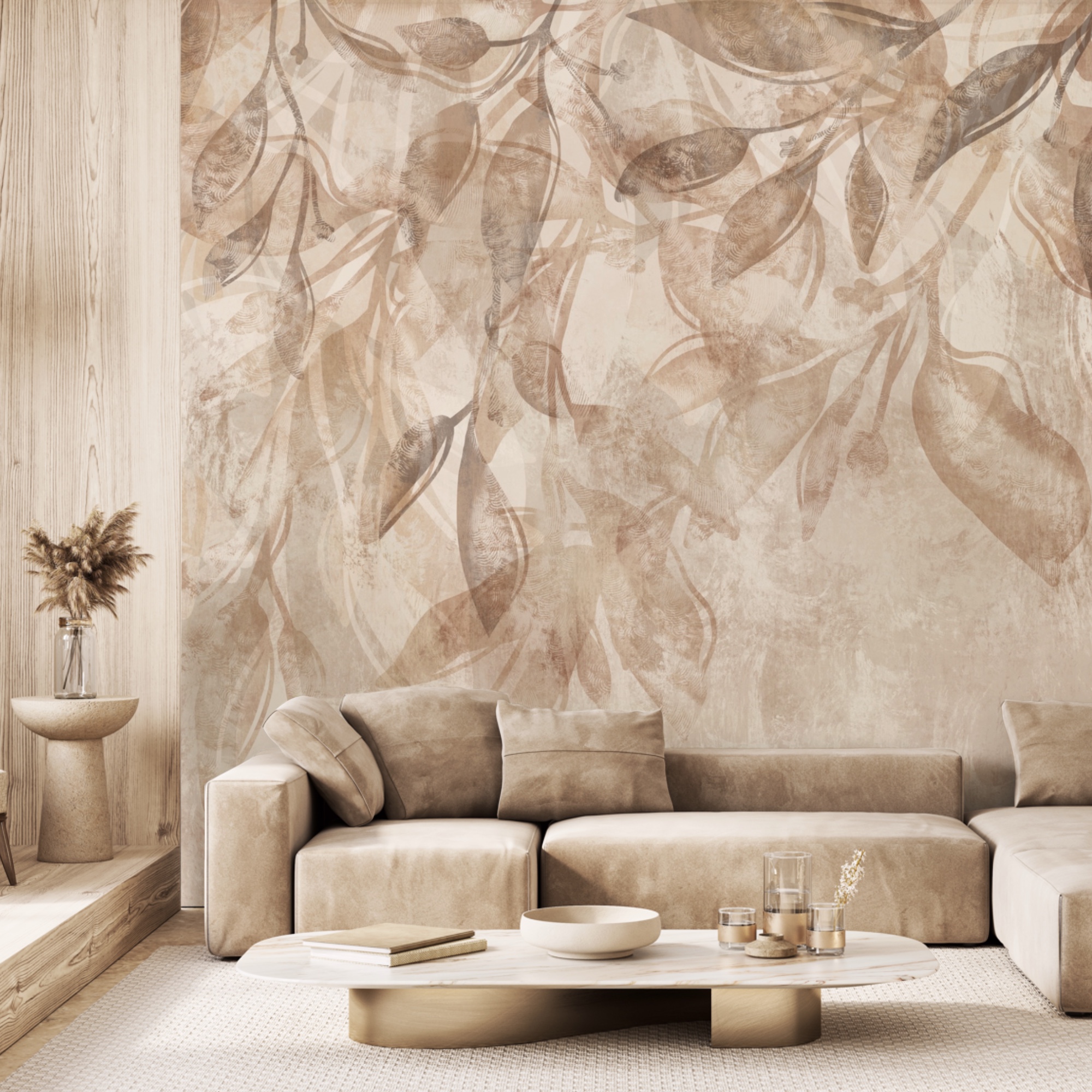 Zarte Blätter in sanften Tönen