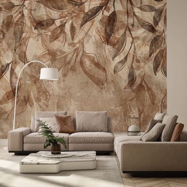 Braunes und weißes Blumenmuster