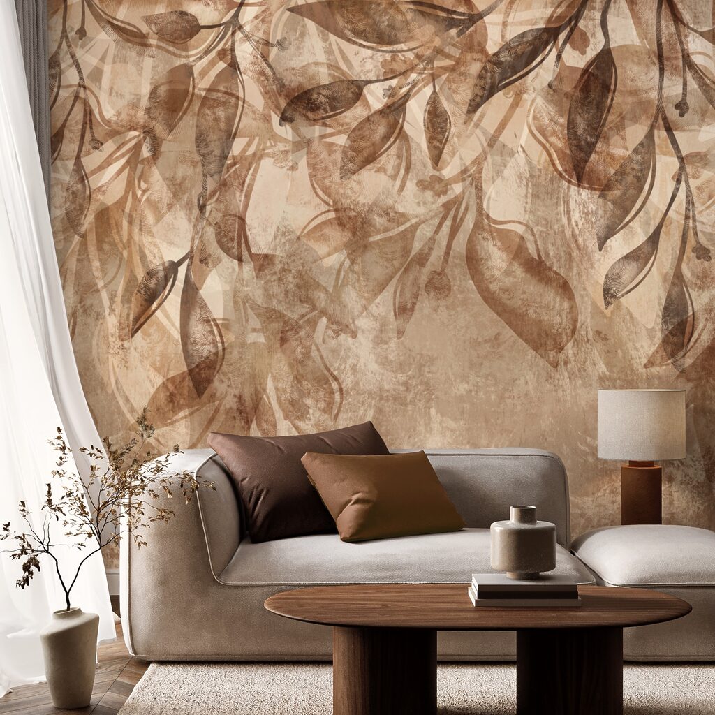 Braunes und weißes Blumenmuster