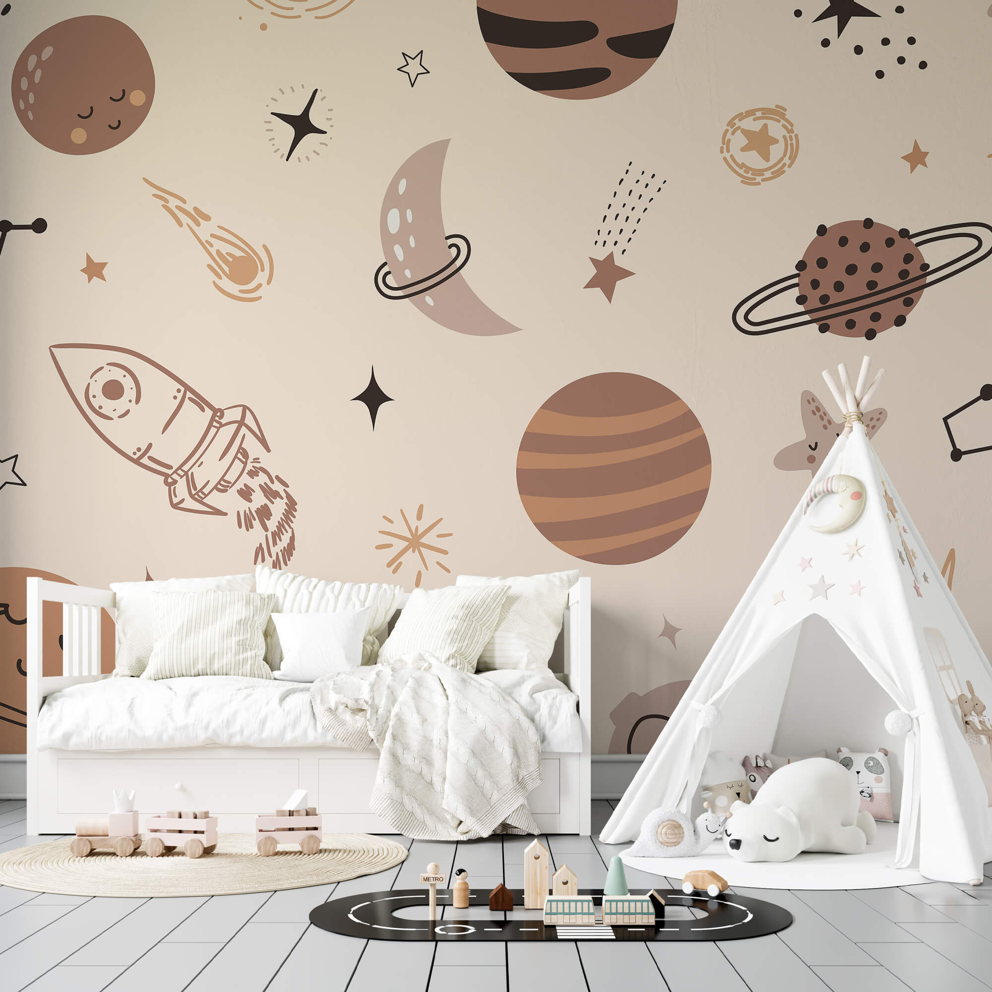 Muster der Planeten und Sterne