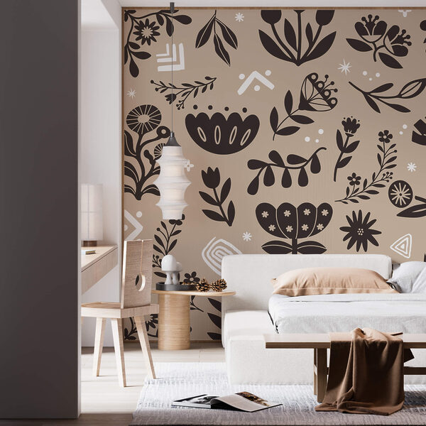 Muster aus Blumen und Blättern