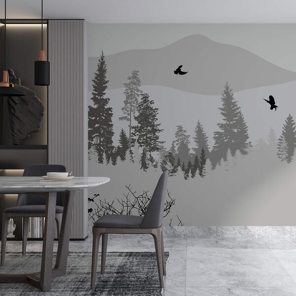 Vögel fliegen über einen verschneiten Berg Vögel fliegen über einen verschneiten Berg