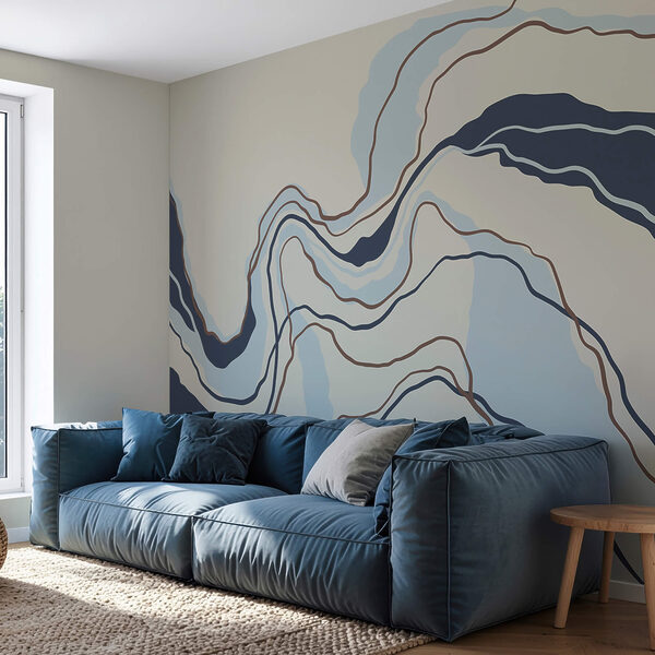 Fließende Linien in ruhigen Farbtönen