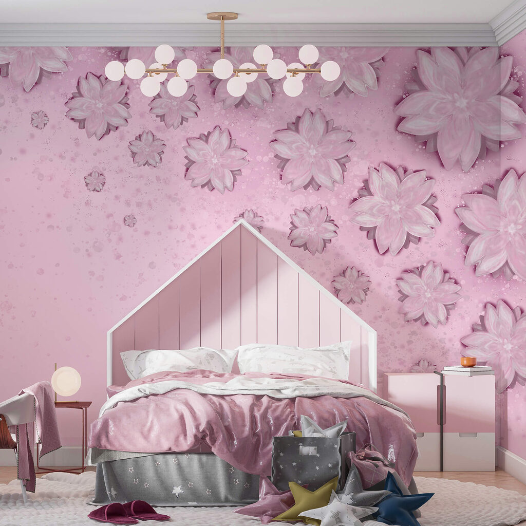 Rosa Hintergrund mit Blumen