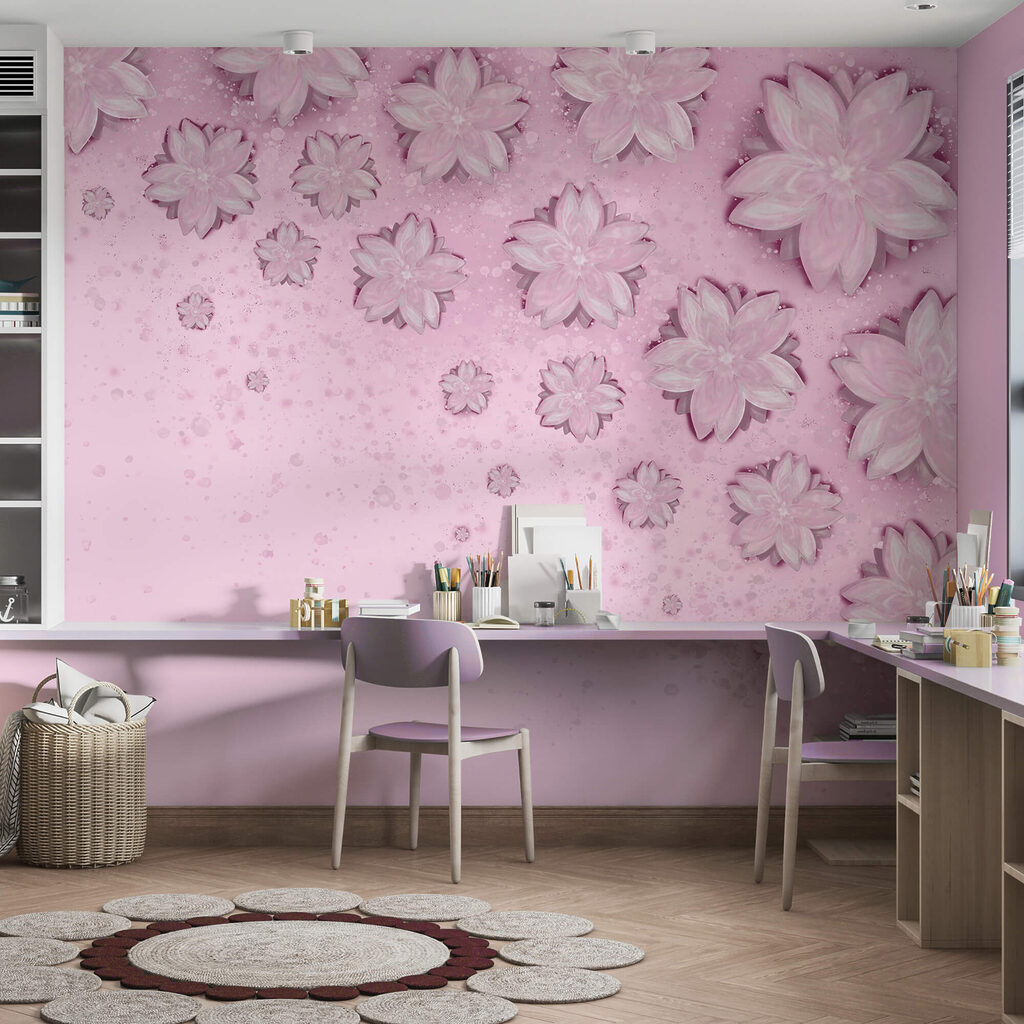 Rosa Hintergrund mit Blumen