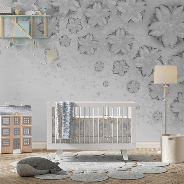 Weiße Blumen auf weißem Untergrund