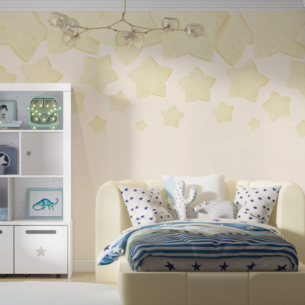 Gruppe von Sternen auf weißem Hintergrund