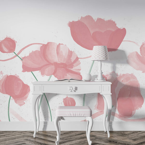 Zartrosa Blüten in sanfter Bewegung