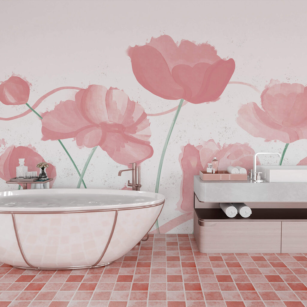 Zartrosa Blüten in sanfter Bewegung