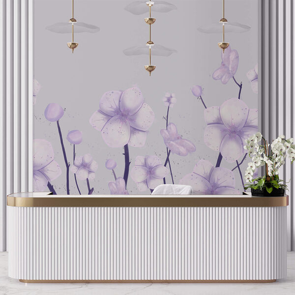 Gruppe von Blumen auf weißem Hintergrund