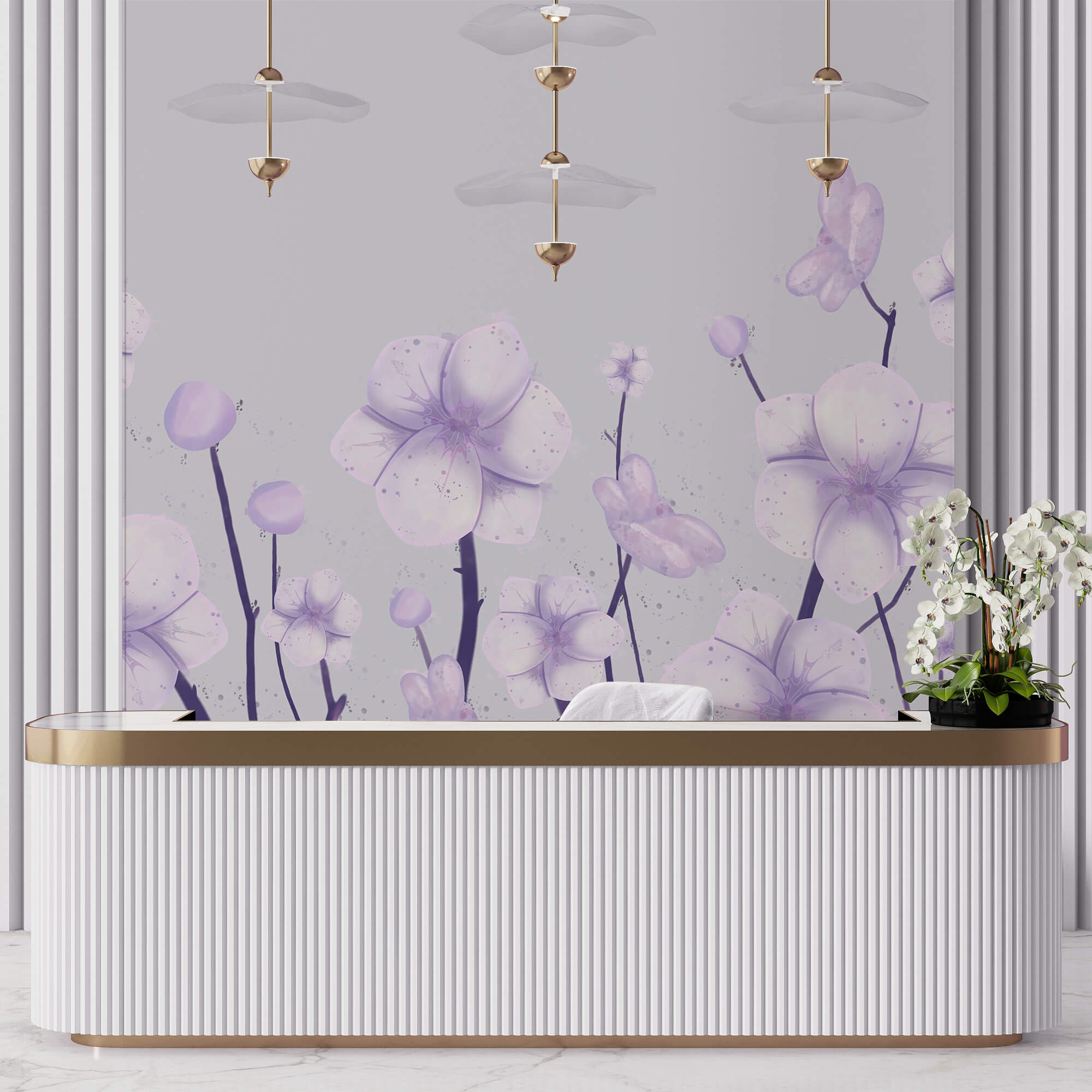 Gruppe von Blumen auf weißem Hintergrund