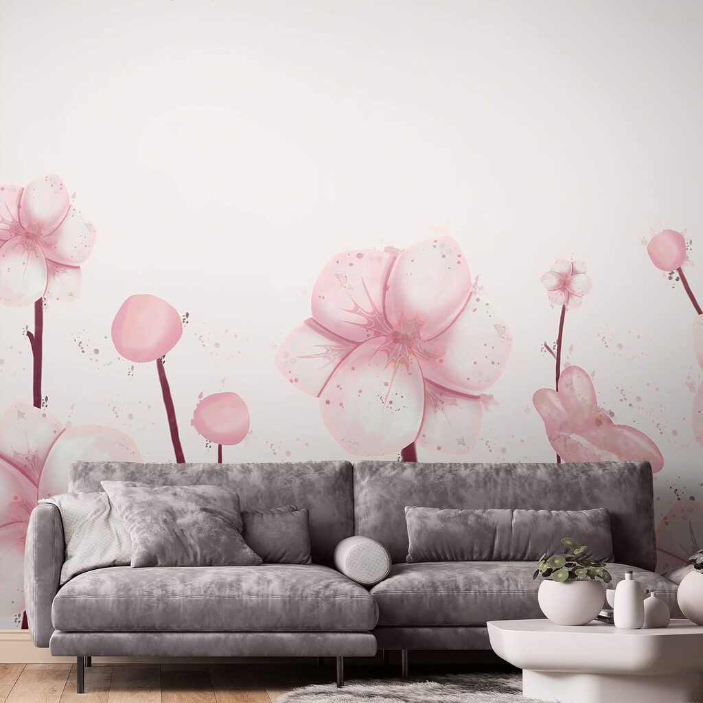 Gruppe von rosa Blumen