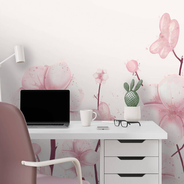 Gruppe von rosa Blumen