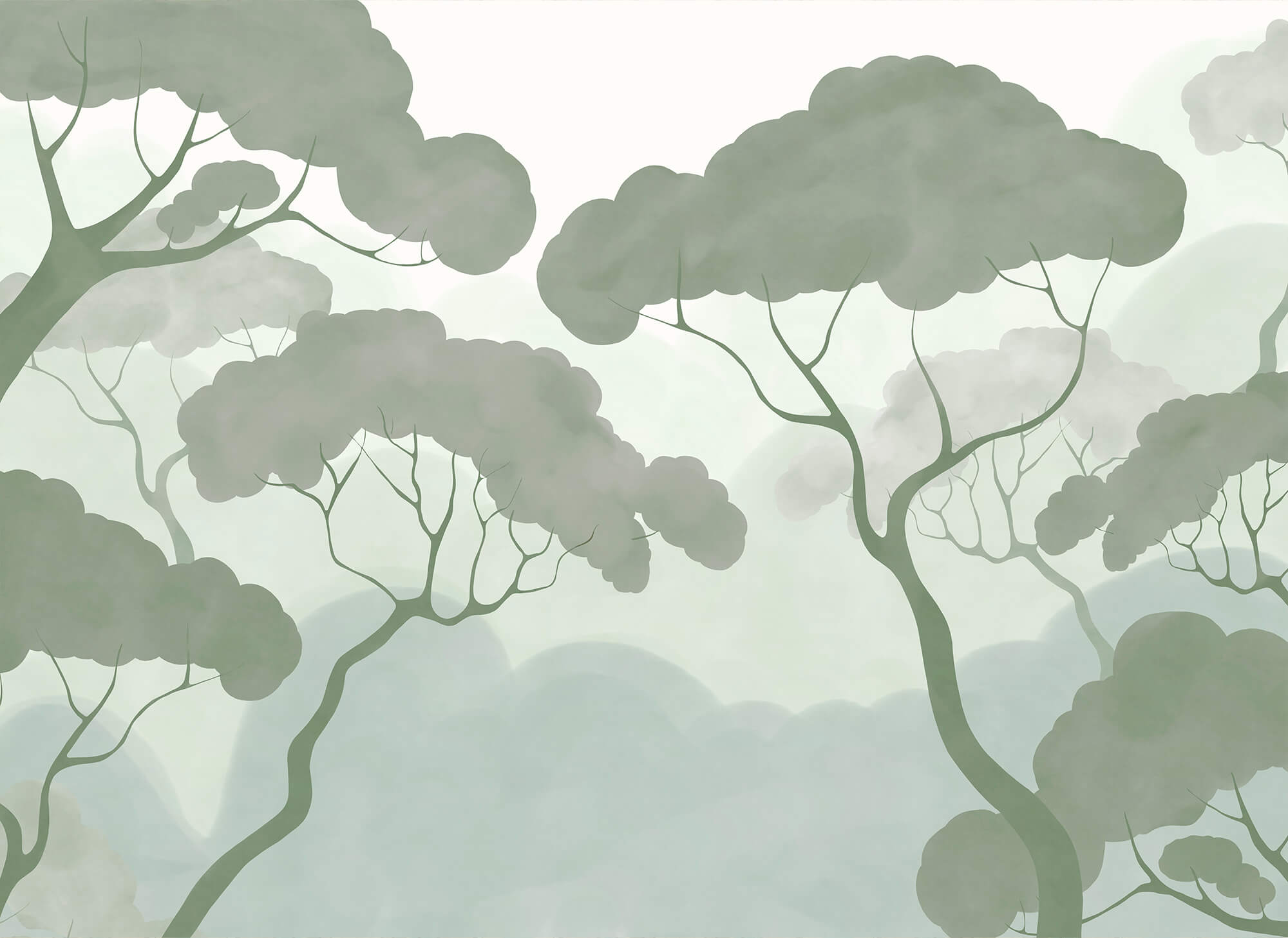 Group of trees with green leaves Group of trees with green leaves