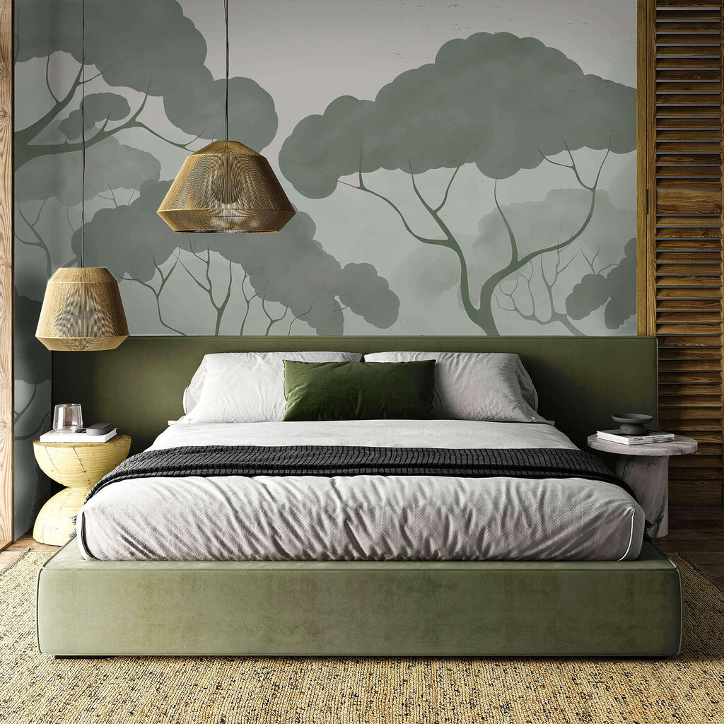 Gruppe von Bäumen mit grünen Blättern Gruppe von Bäumen mit grünen Blättern