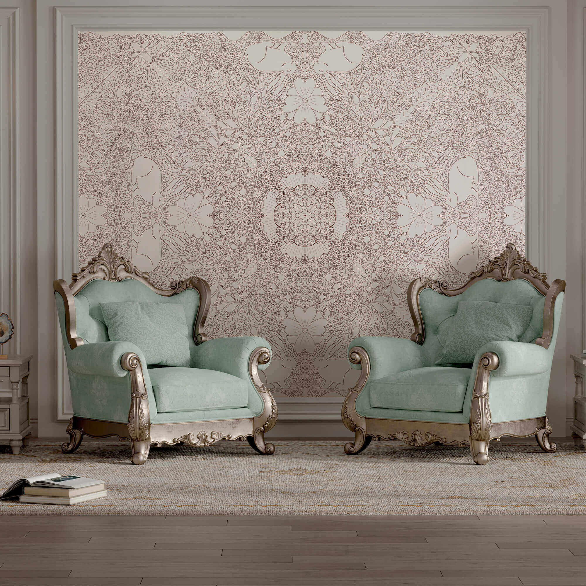 Weißes und rotes Muster