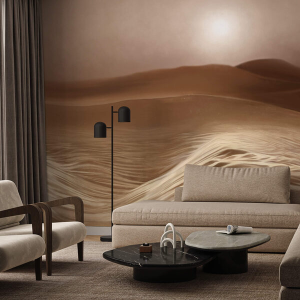 Wüste mit Wellen und Sonne