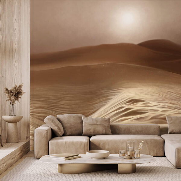 Wüste mit Wellen und Sonne