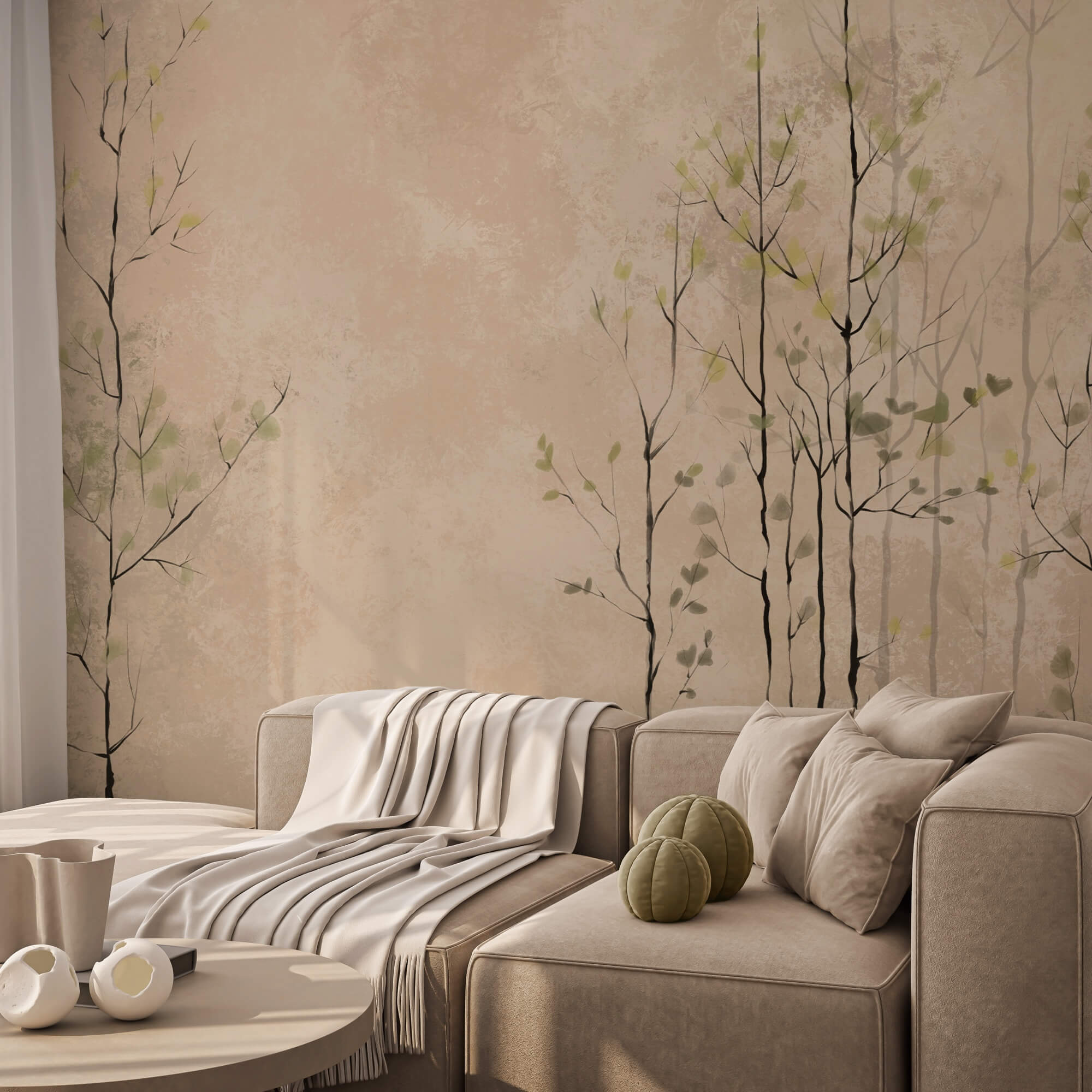 Gruppe von Bäumen mit Blättern