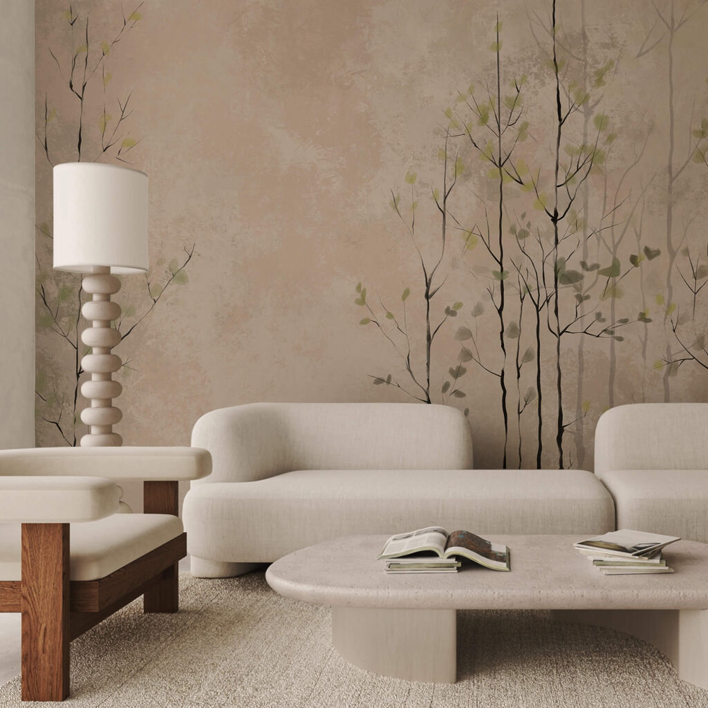 Gruppe von Bäumen mit Blättern