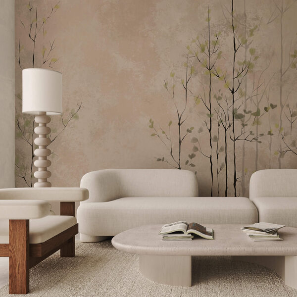 Gruppe von Bäumen mit Blättern