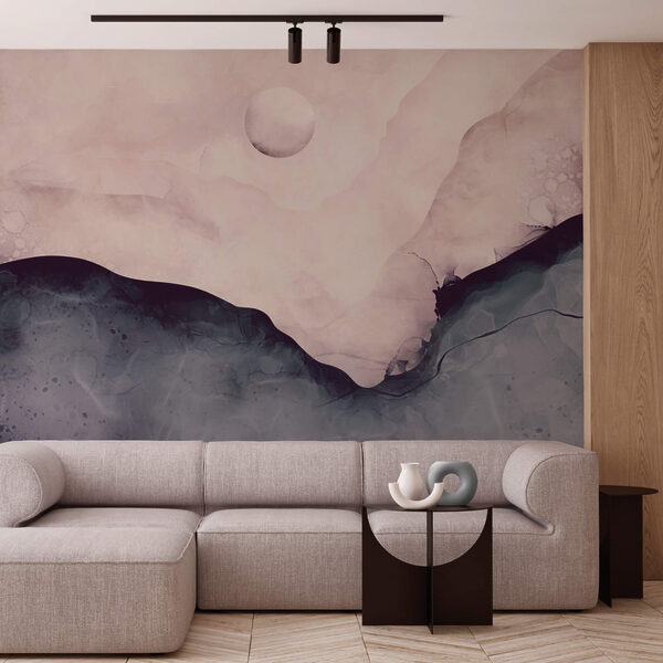 Gemälde eines Berges mit Mond Gemälde eines Berges mit Mond