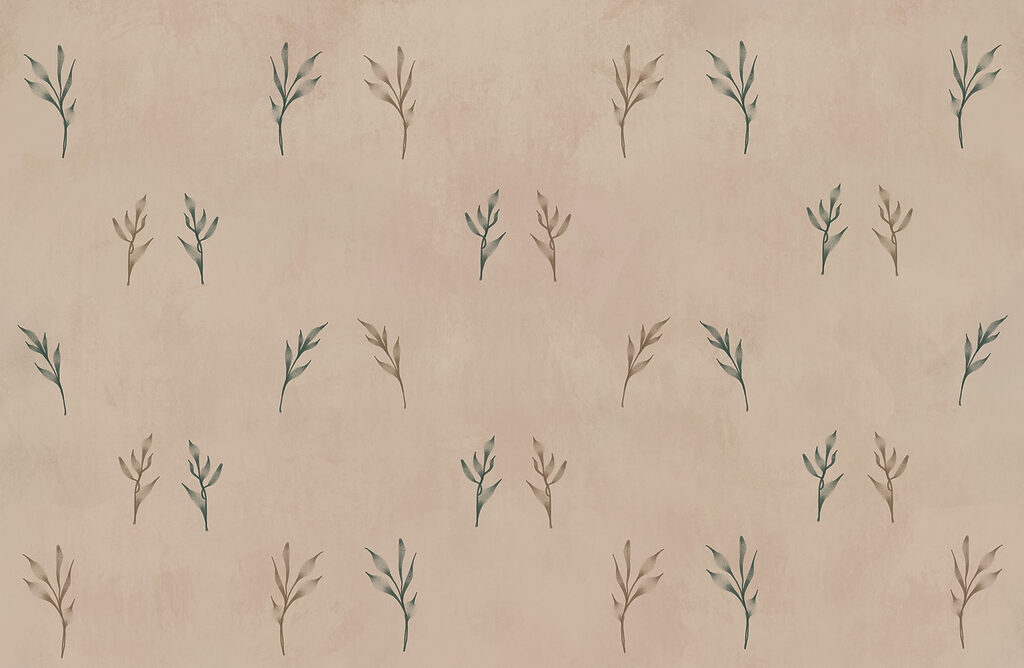 Pattern of leaves on a beige background