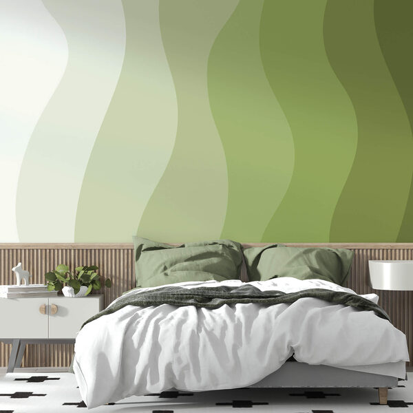 Grüne und weiße Wellenlinien