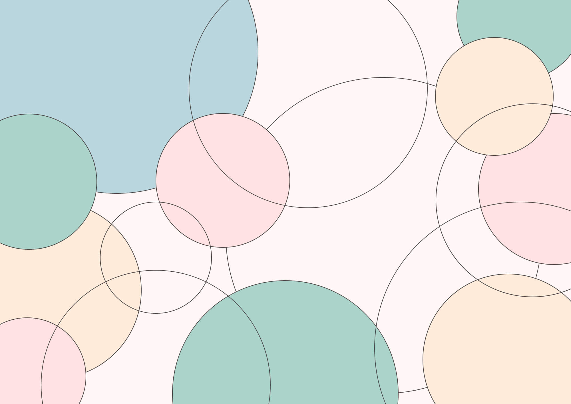 Pattern of circles and leaves