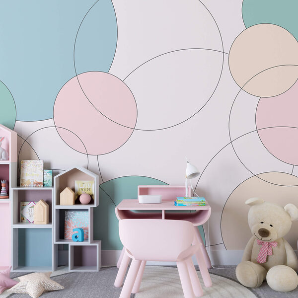 Muster aus Kreisen und Blättern