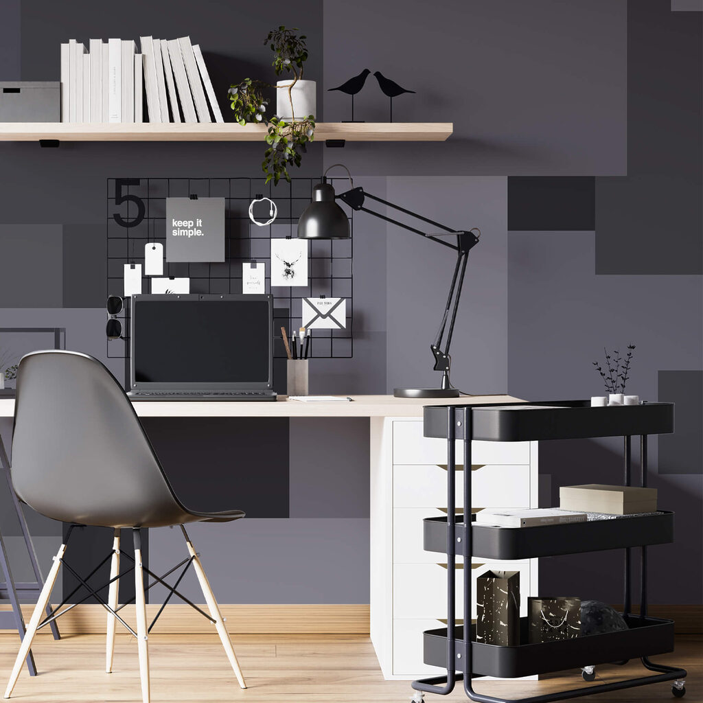 Graue Quadrate in einem Stapel