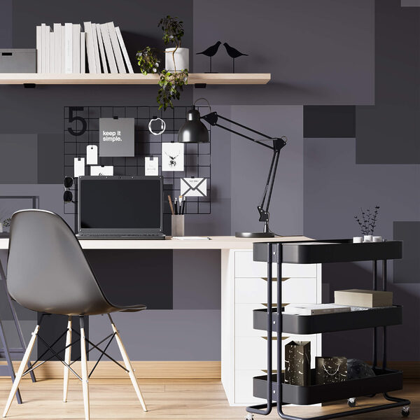 Graue Quadrate in einem Stapel