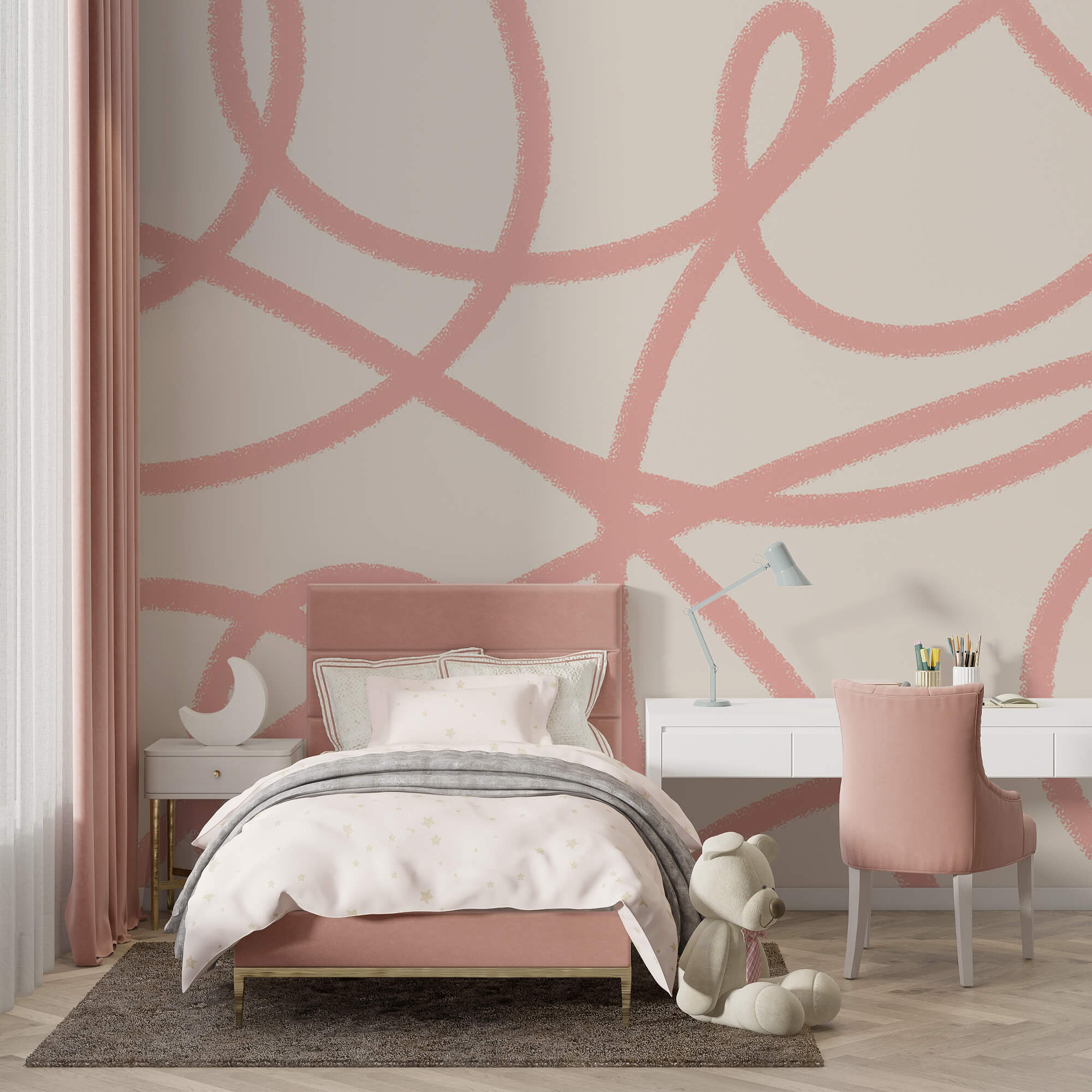 Rosa Linien auf weißem Hintergrund