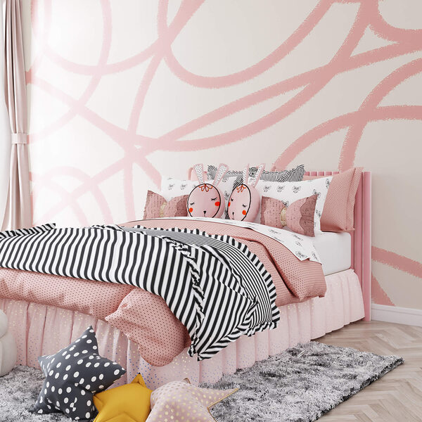 Rosa Linien auf weißem Hintergrund