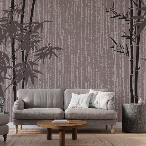 Bambusbäume an einer Wand Bambusbäume an einer Wand