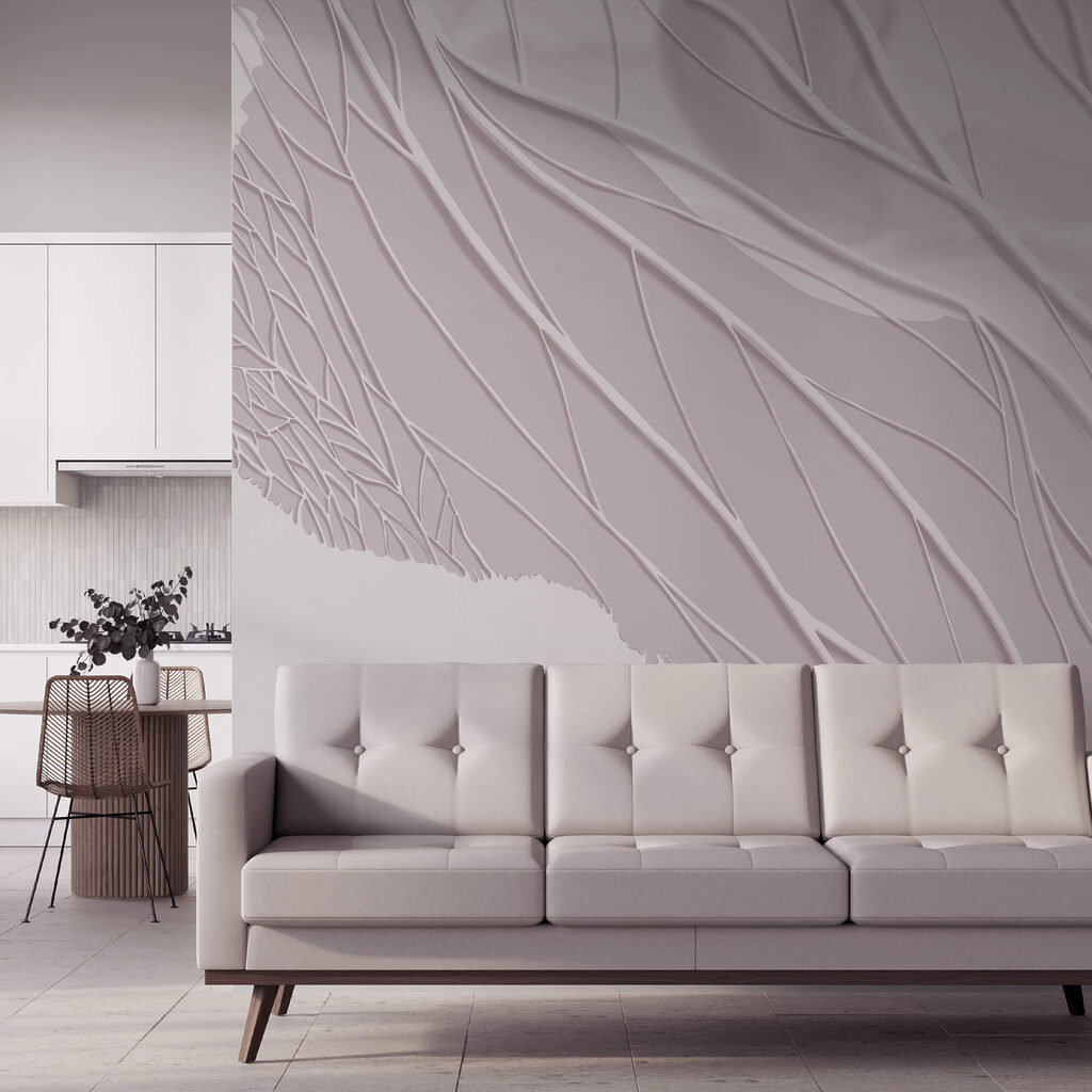 Weiße Linien auf einer weißen Oberfläche