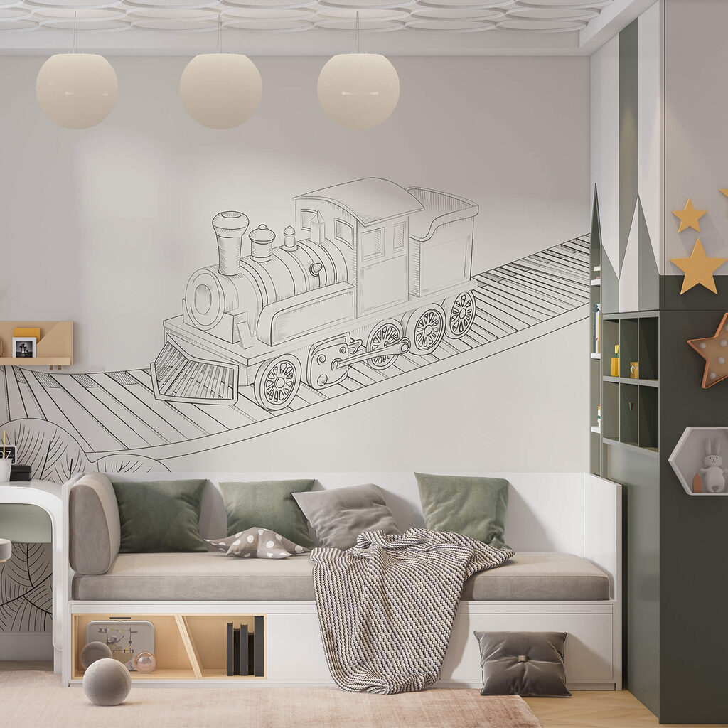 Zeichnung eines Zuges Zeichnung eines Zuges