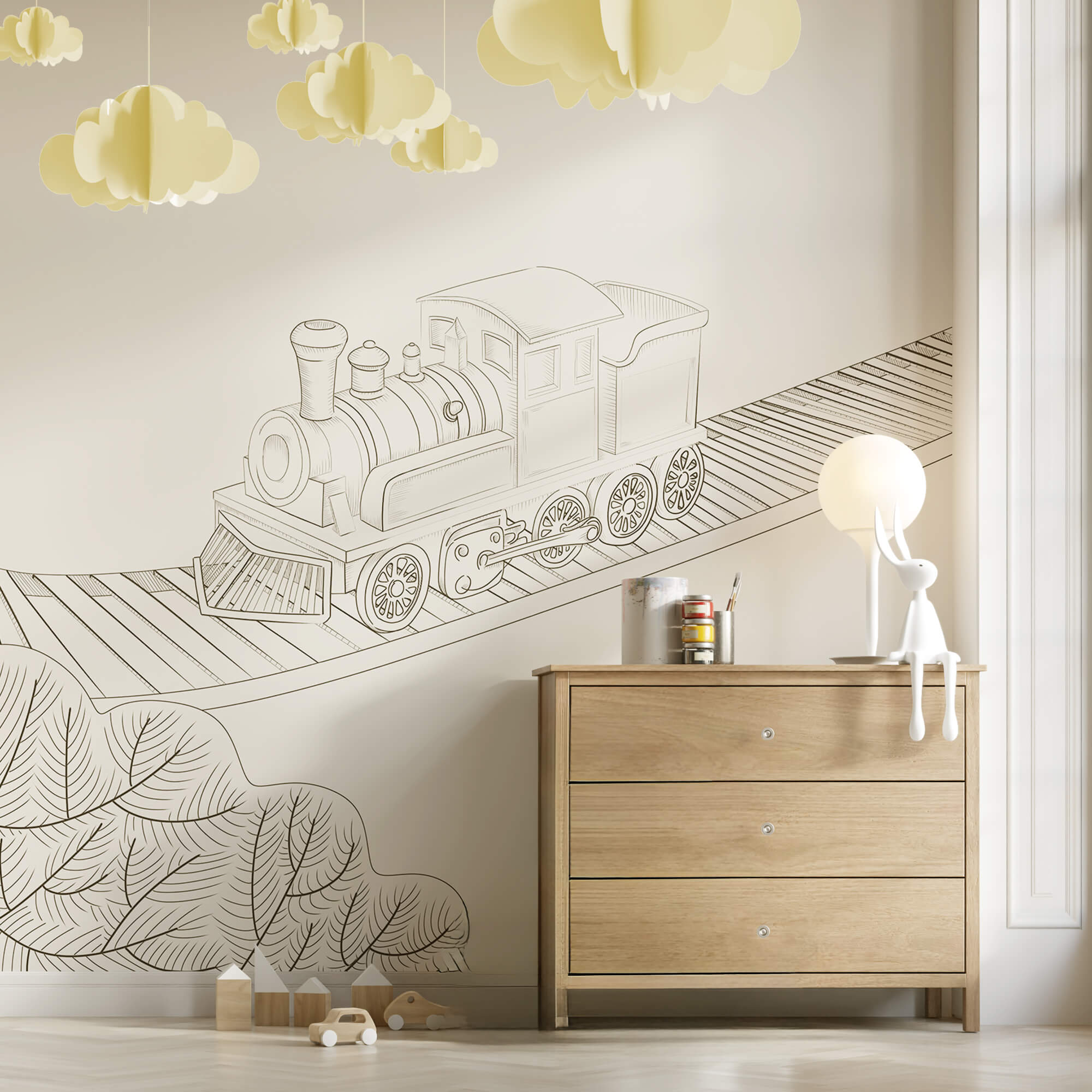 Zeichnung eines Zuges Zeichnung eines Zuges