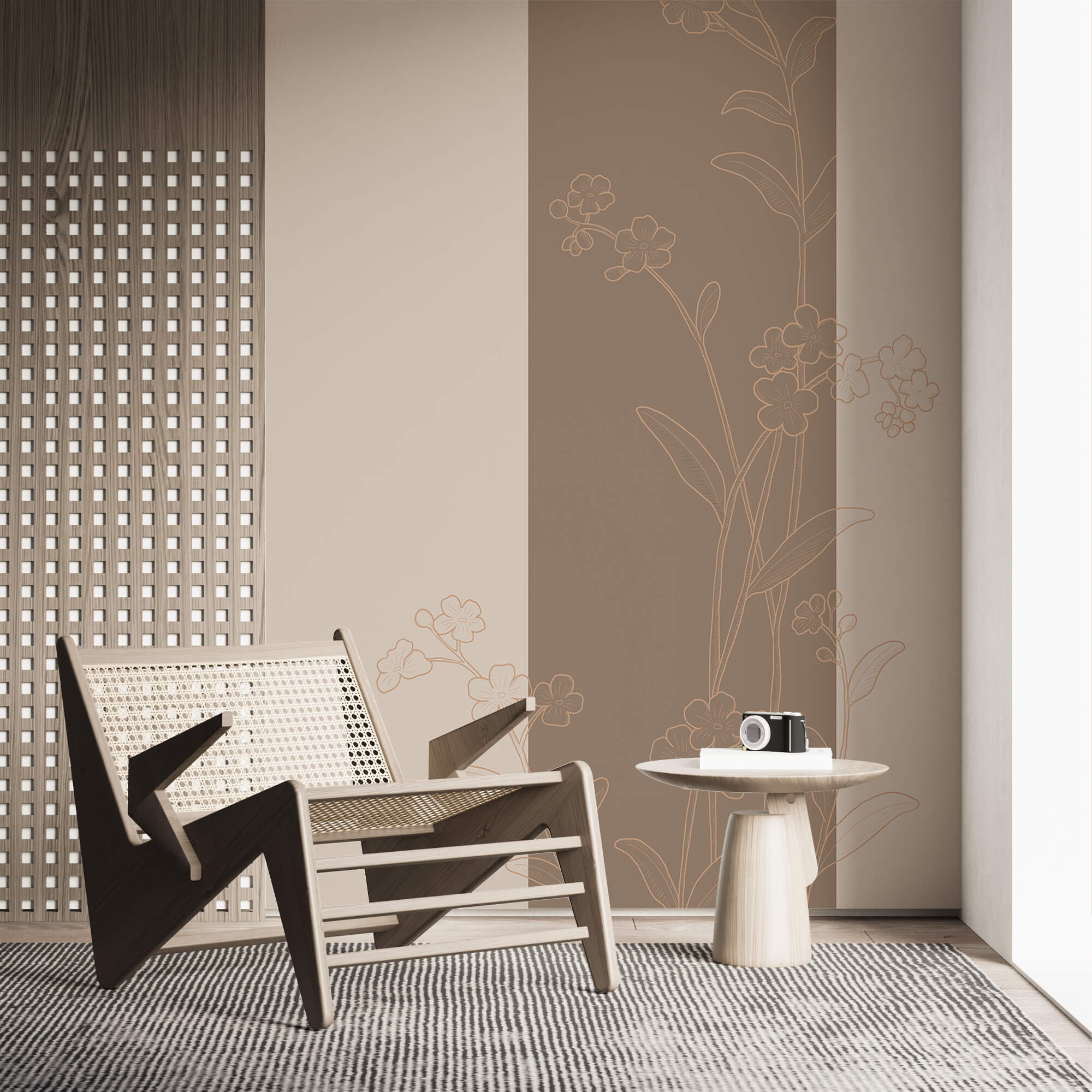 Elegantes Blumenmuster auf beruhigendem Hintergrund