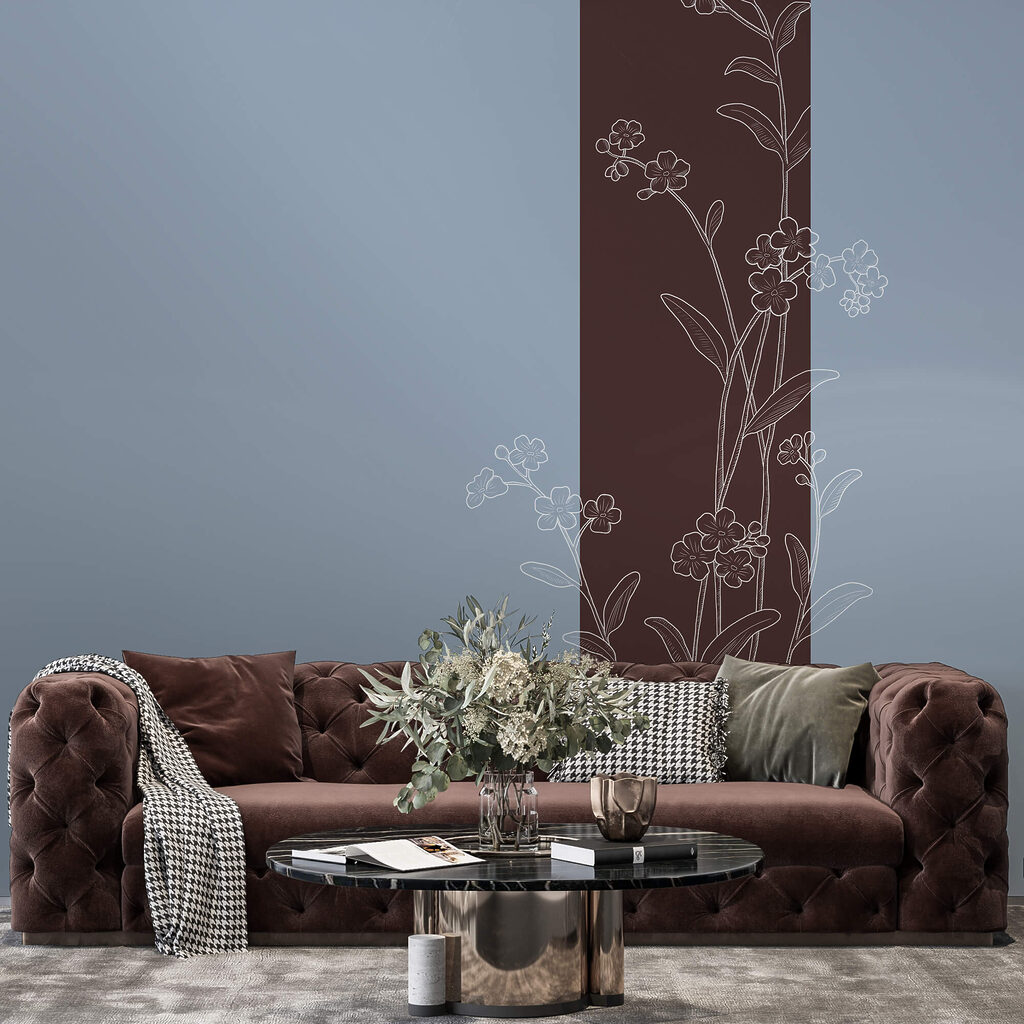 Elegante Blumen auf zweifarbigem Hintergrund Elegante Blumen auf zweifarbigem Hintergrund