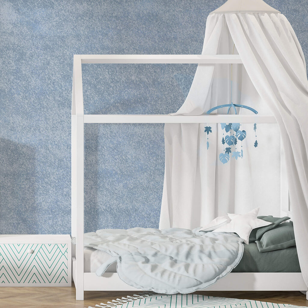 Blau-weiß gesprenkelte Oberfläche